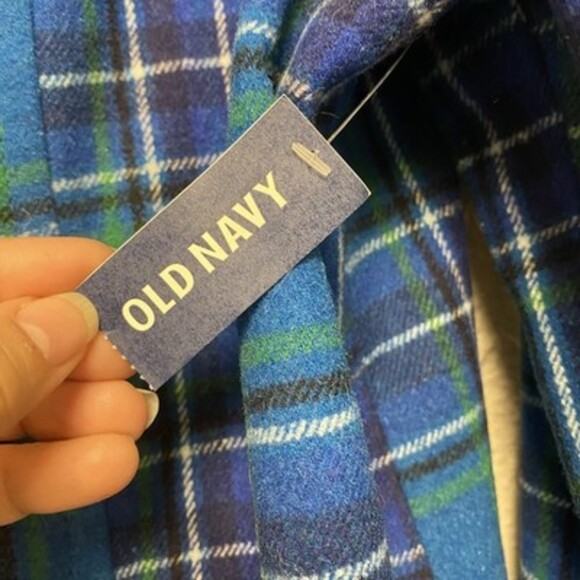 NWT Old Navy Plaid Peacoat Blue Double Breasted Jacket Preppy Twee Cozy  XXL - Picture 11 of 16
